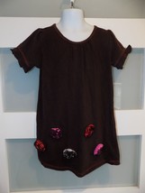 Bonnie Jean Brown SS W/Flowers Tunic Style Shirt Size 6 Girl&#39;s - £11.21 GBP