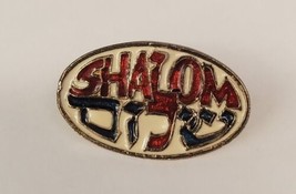 SHALOM Vintage Oval Lapel Hat Pin Pinchback Peace Jewish Culture Collect... - £15.38 GBP