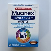 Maximum Strength Mucinex Fast Max Cold &amp; Flu Liquid Gels, 16ct, EXP 08/24 - £7.69 GBP