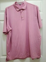 Peter Millar Men&#39;s XXL Golf Polo Shirt Pink Striped Short Sleeve Polyest... - £21.53 GBP