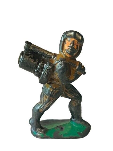 Barclay Manoil Army Men Toy Soldier Cast Iron Metal 1930s Figure Artillery Pack - $39.55