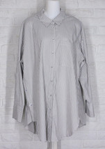 RENUAR Button Down Boyfriend Tunic Shirt Heather Brown Sugar Combo NWT X... - $53.99