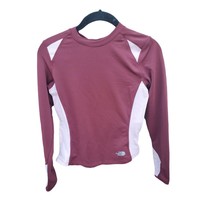 The North Face Long Sleeve Pullover Top XS Womens Thumb Holes Burgundy - £11.52 GBP