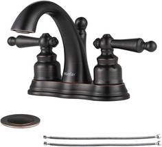 Newater 2-Handle Brass Bathroom Sink Faucet Centerset 2-3, Oil Rubbed Bronze - £65.27 GBP