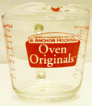 2 Cup Oven Originals Tempered Glass Measuring Cup 16oz Quart Bowl Anchor Hocking - £27.27 GBP