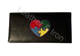 Autism Awareness Leather Checkbook Cover - £19.50 GBP