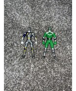 2 green silver power rangers toys - $12.61 CAD