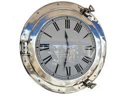Chrome Decorative Ship Porthole Clock 20&quot;&quot; - £215.48 GBP