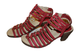 JBU Jambu Womens 11M Clay Orange Strappy Strap 3” Stacked Heel Sandals Pre-owned - £11.24 GBP