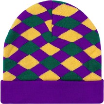 Mardi Gras Hats for Men Women Winter Beanie Knit Skull Caps for Carnival... - £23.88 GBP