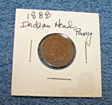 Vintage 1888 Indian Head Penny Coin-Lot 2 - £6.06 GBP