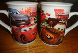 Set of 2 Cars Disney Pixar mugs collector Mater Lightning McQueen 2011 - £12.04 GBP