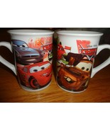 Set of 2 Cars Disney Pixar mugs collector Mater Lightning McQueen 2011 - £11.99 GBP