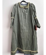 Handmade Medieval Renaissance Gown: Green Corduroy Costume Dress with Go... - $2,074.52 MXN