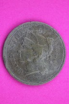 Hi Grade 1867 Three 3 Cent Nickel Semi Key Date Coin Same Coin In Pic 2-269 - £30.92 GBP