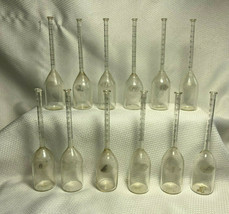 Vtg Kimex Volumetric Glass Flask Lot Of 12 Laboratory Chemist Scientific... - £63.35 GBP