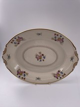 Coventry by Syracuse 14&quot; Oval Serving Platter Old Ivory Multi-Color Flower GOLD  - £31.64 GBP