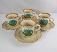 Set Of 4 Mikasa Garden Club Bells Of Blue Cups &amp; Saucers EC 402 &amp; EC 400... - $367.02 MXN