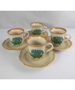 Set Of 4 Mikasa Garden Club Bells Of Blue Cups &amp; Saucers EC 402 &amp; EC 400... - $366.65 MXN