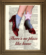 Dorothy Ruby Slippers Print No Place Like Home, Vintage Oz Dictionary Art - £6.29 GBP