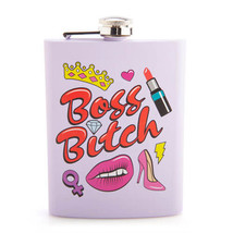 Stainless Steel Metal Flask 350mL - Boss B*tch - £17.87 GBP