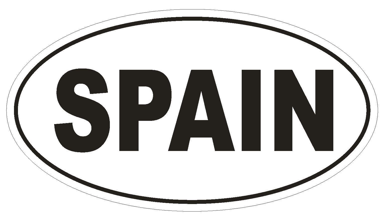 SPAIN Oval Bumper Sticker or Helmet Sticker D2119 Country Euro oval - £1.11 GBP - £59.95 GBP