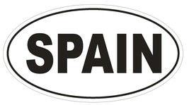 SPAIN Oval Bumper Sticker or Helmet Sticker D2119 Country Euro oval - $1.39+