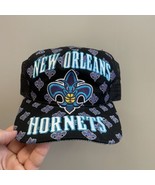New Orleans Hornets Snapback Hat Cap Black Mesh Teal SnapBack AOP - £38.82 GBP