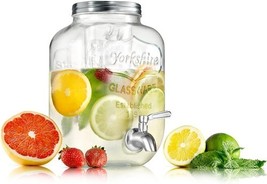 NutriChef 1-Gallon Glass Beverage Dispenser w/ Stainless Tap &amp; Spigot Me... - $19.79