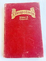 Antique Book A Heap O&#39; Livin&#39; By Edgar Guest, Leather Nice! - £5.99 GBP
