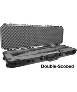Double Scoped Rifle Hard Carry Case Padded Waterproof 2 Gun Storage TSA ... - €140,26 EUR