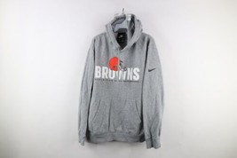 Nike Mens Size Large Spell Out Cleveland Browns Football Hoodie Sweatshirt Gray - £35.19 GBP