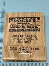 Vintage Matchbook Cover Rogers Real Pit Bar•B•Que Pinellas Park,Fl. gmg unstruck - £9.68 GBP