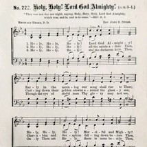 1883 Gospel Hymn Holy Lord God Almighty Sheet Music Victorian Religious ... - £11.77 GBP