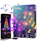 Twinkly Candies candel Shaped 100 RGB LED Smart Light String Clear Wire ... - €42,37 EUR