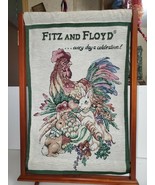 Rare FITZ &amp; FLOYD Rooster Tapestry Banner Fabric Hanging Dealer Display ... - $61.38