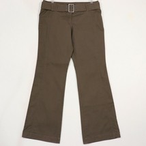The Limited Womens Wide Flare Leg Chino Pants size 10 Belted Dusty Brown Stretch - £16.83 GBP