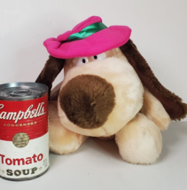 Vintage Russ Berrie &amp; Co. RUPERT Plush Hound Dog Pink Hat Blue Tie 8in K... - $13.81