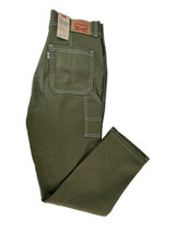 Levi’s 724 High Rise Straight Crop Olive Green Exposed Seam Jeans Size 6/28 - $25.87