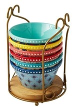 Pioneer Woman ~ Seven (7) Piece Set ~ 6-RAMEKIN CUPS &amp; 1-CADDY ~ Stonewa... - $105.06 CAD