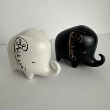 Kate Spade Lenox Salt Pepper Shakers Set Woodland Park Elephants White Black - £18.63 GBP