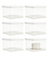 6 Pack Clear Cake Boxes With Lids 8.6&quot; X 8.6&quot; X 6.3&quot; For Display Pastries - £33.81 GBP