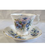 ROYAL ALBERT TEA CUP AND SAUCER VINTAGE BONE CHINA MADE IN ENGLAND BLUE ... - £31.59 GBP