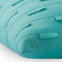 Pintucks Aqua Blue Cushion Covers, Art Silk 16&quot;x16&quot; Pillow Case, Blue Ocean - £21.60 GBP+