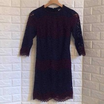 Venus two tone burgundy &amp; navy lace dress - £26.20 GBP