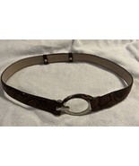 Faux Snake Leather Brown Vintage Belt Wm. S/M Stirrup Shaped Buckle Adju... - $26.77 CAD