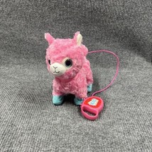 Walking Llama Pet 10” Pink Plush Sound Walk Remote Leash Kid Connection Big Eyes - $13.70