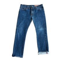 Jean Shop Men’s Skinny Jeans Sz 33x28 Selvedge Medium Blue Wash Denim Ma... - $921.74 MXN