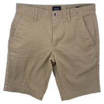 RVCA Shorts Men&#39;s Size 28 Chino Flat Front Beige Weekend Stretch 10&quot; Inseam - $15.83