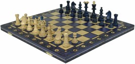Stunning Blue Senator Wooden Chess Set - Hand Crafted Board And Pieces - Gift - $67.31